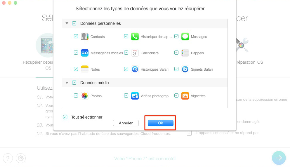 Retrouver les sonneries d'iPhone – étape 3
