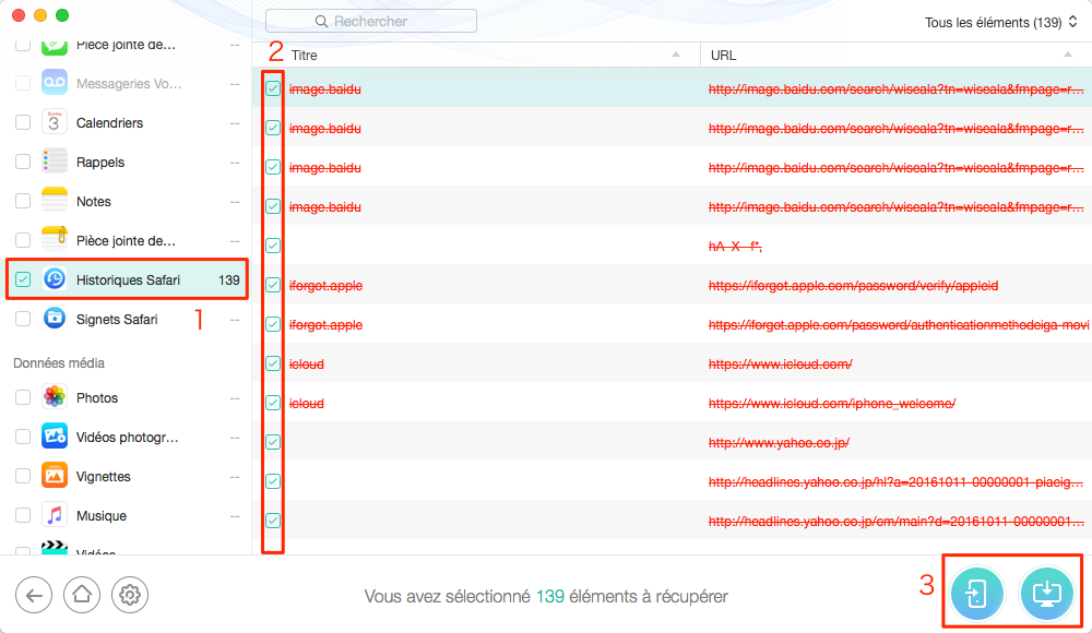 Comment retrouver l'historique Safari depuis iCloud – étape 4