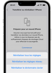 Réinitialiser les paramètres réseau