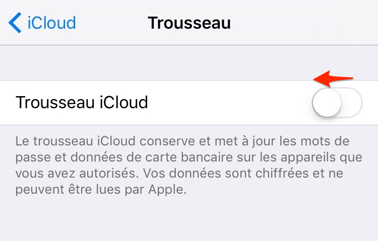 Prolonger la vie de batterie iOS 13/12/11 - Désactiver Trousseau iCloud
