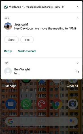 Réponse intelligente aux messages sous Android 10