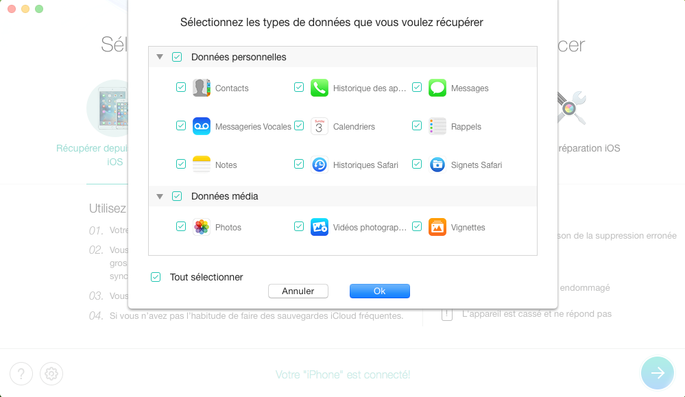 Comment récupérer directement les contacts sur iPhone – étape 2