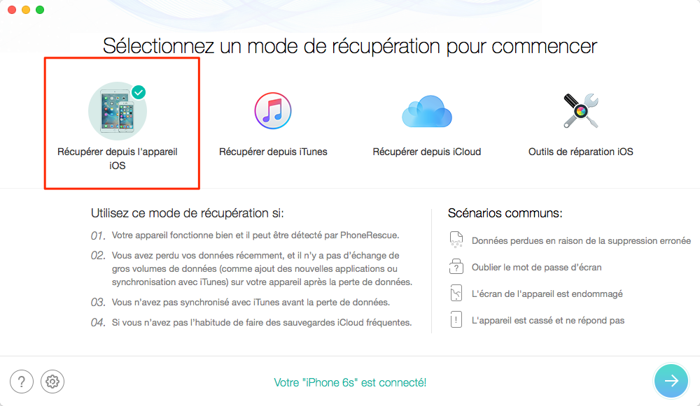 Restaurer contacts depuis un iPhone