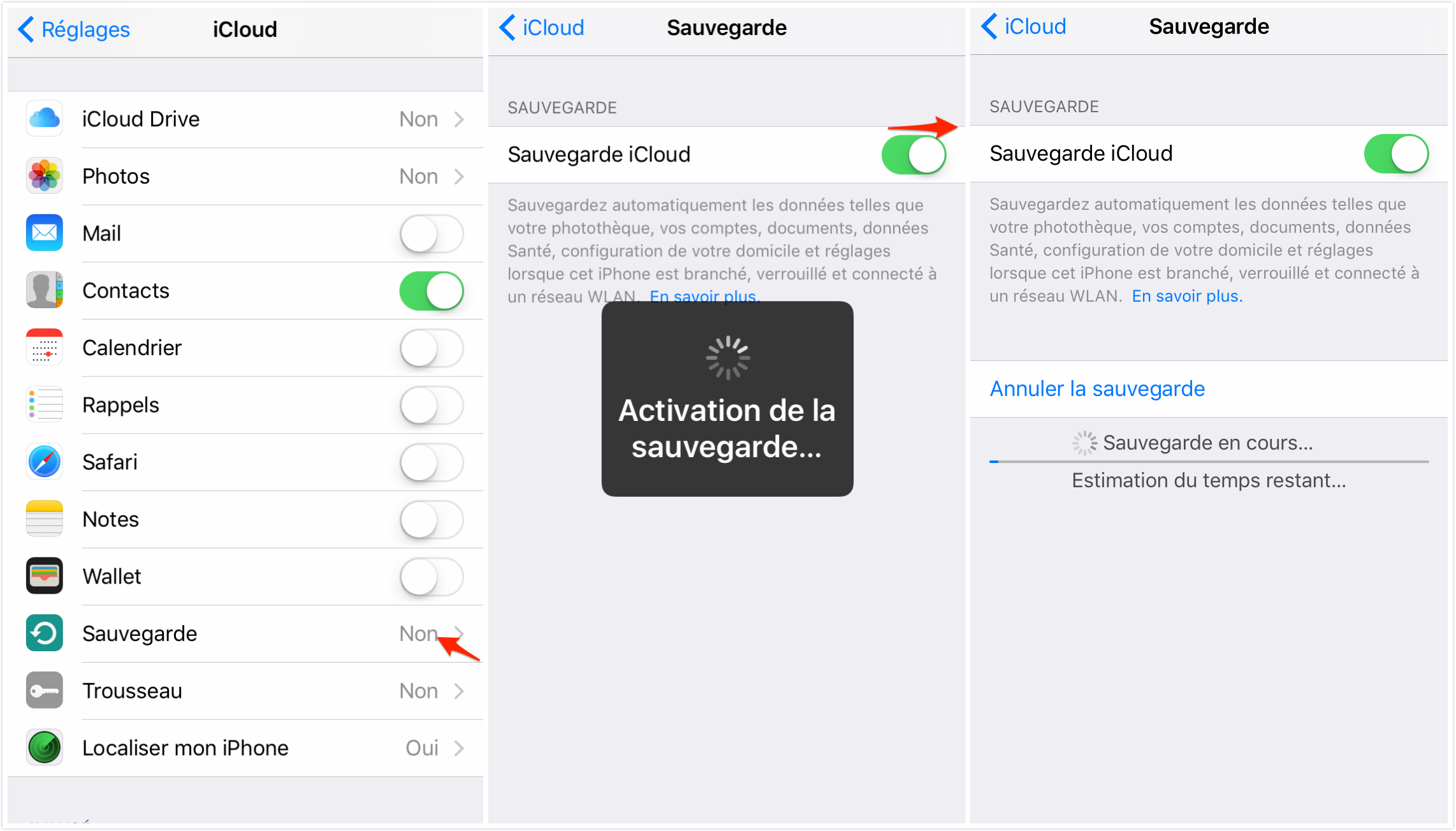 Sauvegarder votre ancien iPhone via iCloud