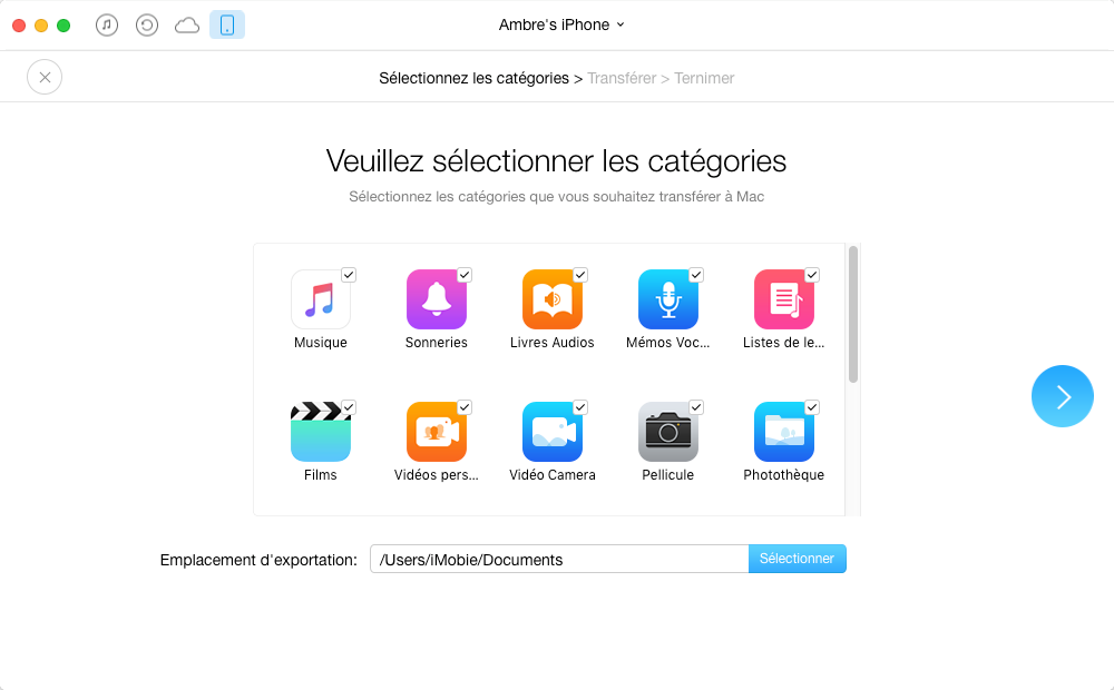 Sauvegarder les données de l’iPhone sur l’ordinateur via AnyTrans