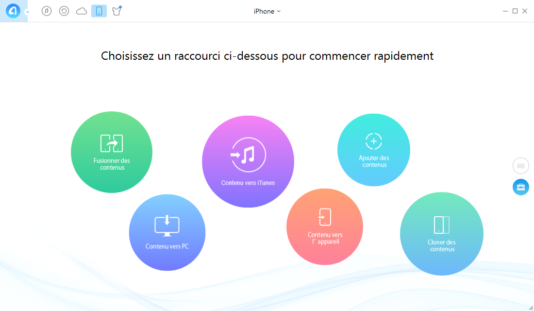 Sauvegarder applications iPhone sur PC- étape 1