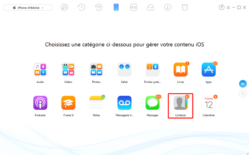 Comment sauvegarder les contacts iPhone 6 sur PC - étape 2