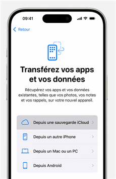 Depuis une sauvegarde iCloud