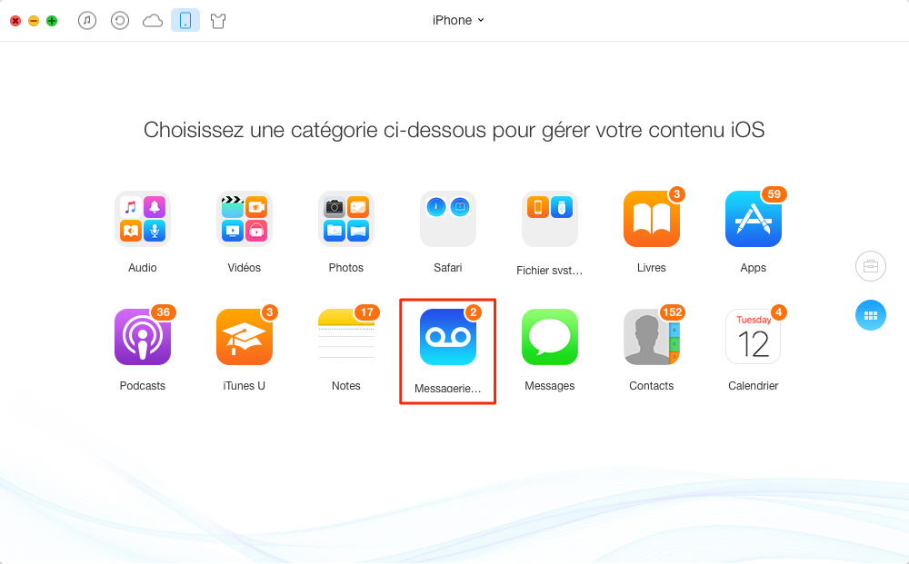 Comment sauvegarder messagerie vocale sur iPhone – étape 2