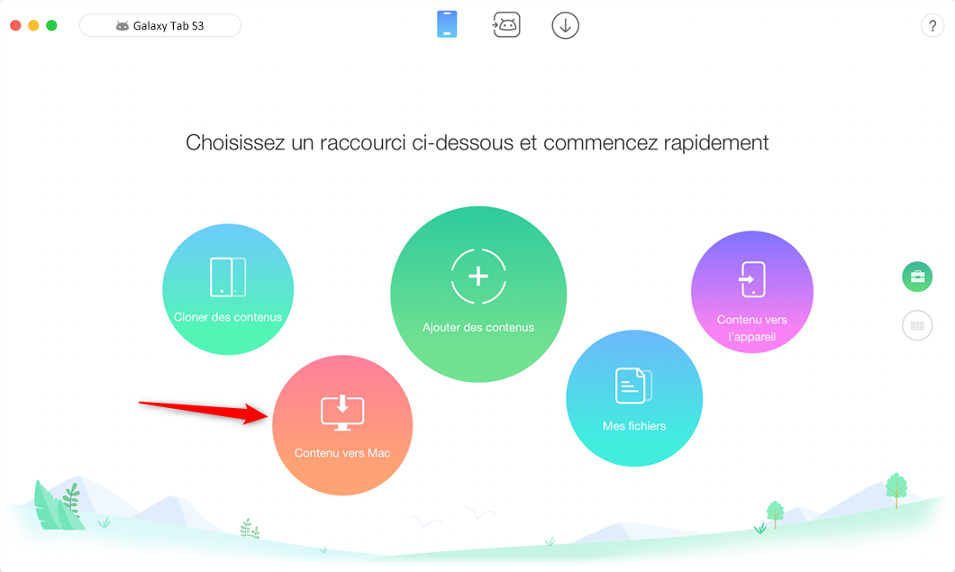 Sauvegarder votre tablette Samsung facilement – étape 1