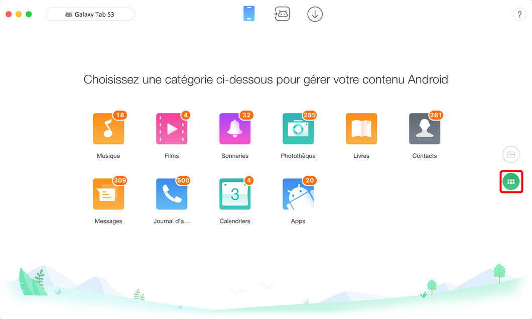 Sauvegarder les données de tablette Samsung sélectivement – étape 3