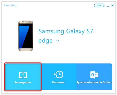 Connectez Samsung et cliquez sur Sauvegarder