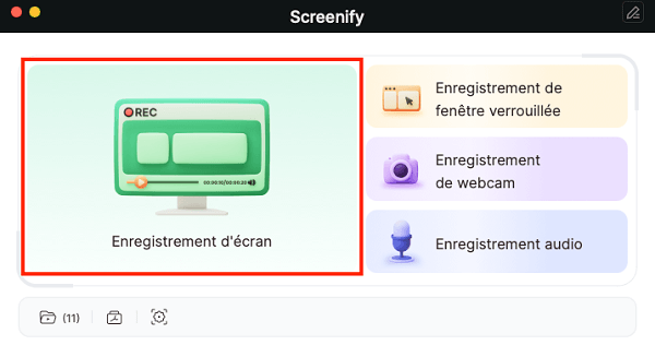 Choix du type d’enregistrement