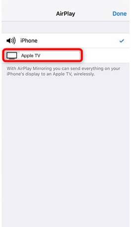 Sélection de l’Apple TV