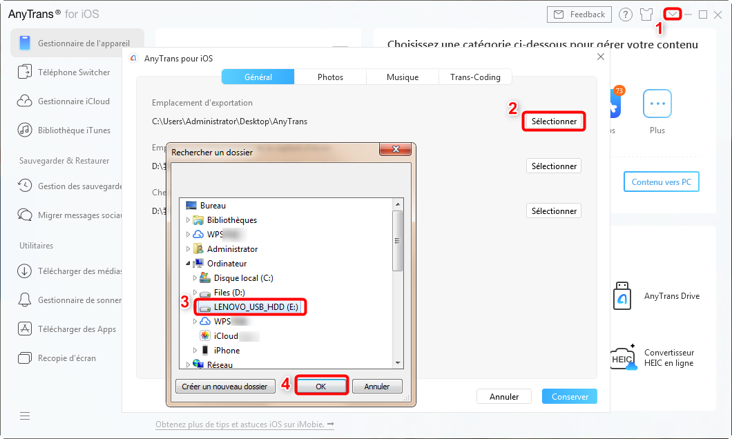2 façons transférer des photos d'un iPad iPhone vers clé USB iMobie