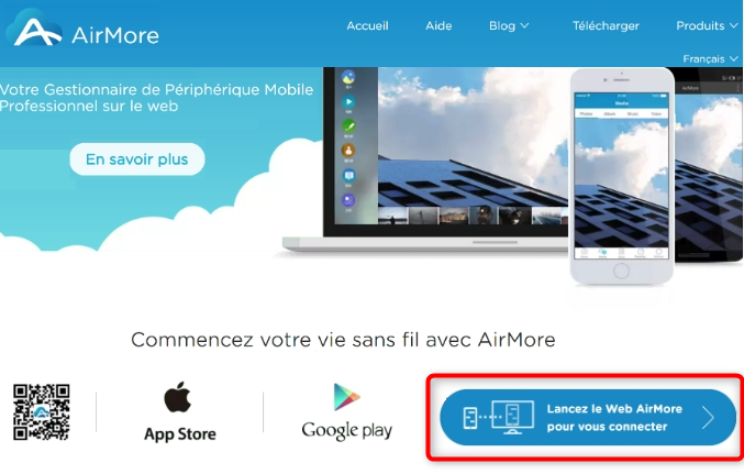 Consultation du site web d’AirMore