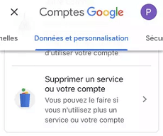 Supprimer un service ou votre compte