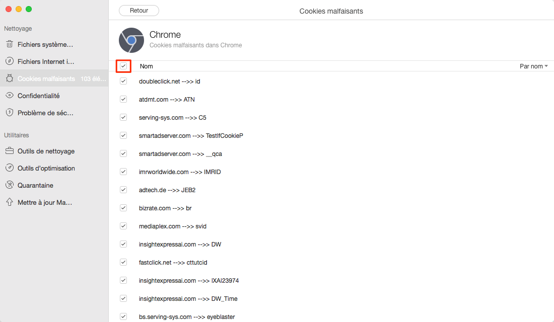 Comment supprimer les cookies malveillants sur Mac avec MacClean - étape 4