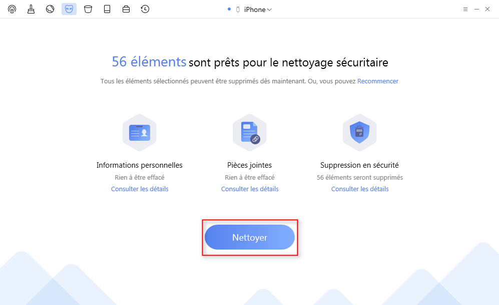 Comment supprimer définitivement des Contacts de l'iPhone - étape 3