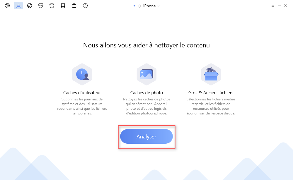Supprimer définitivement les fichiers inutiles sur iPhone – étape 2