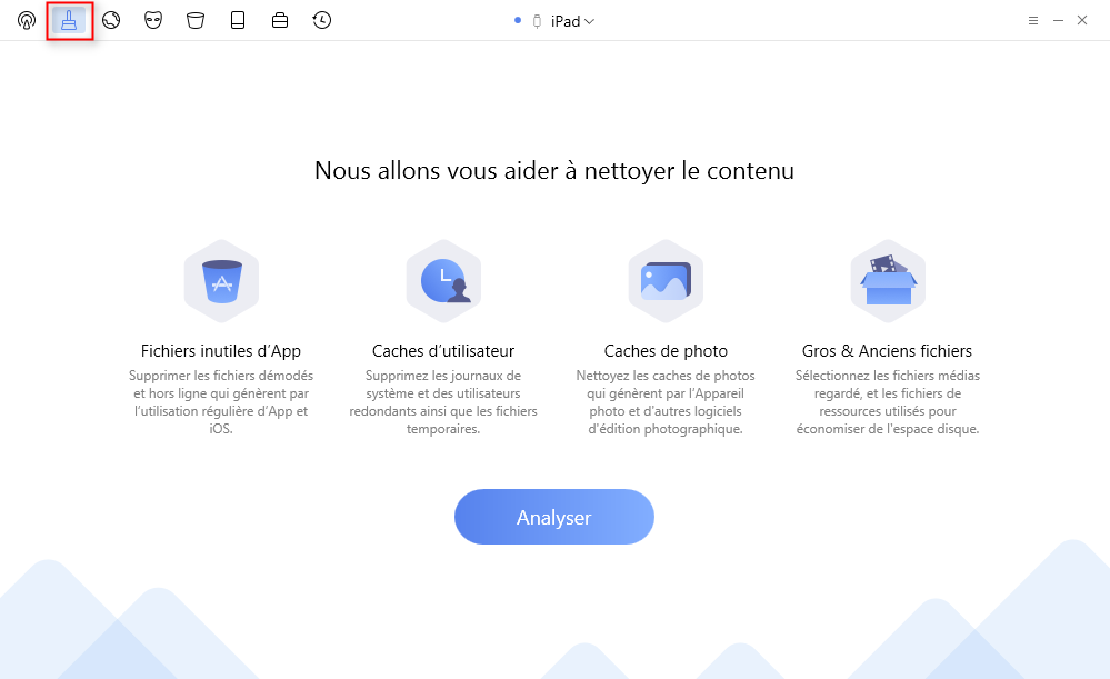 Choisissez le Nettoyage rapide - étape 1