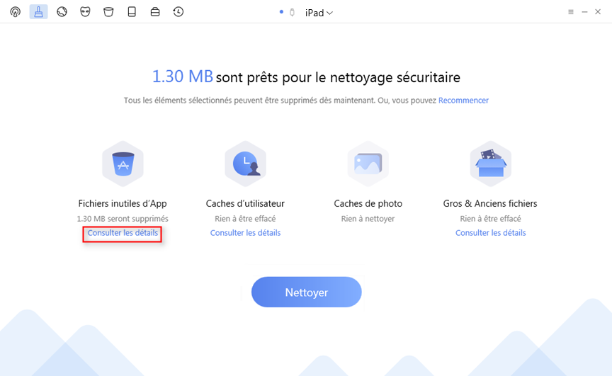 Consultez les détails pour choisir les cookies d'App à supprimer - étape 2
