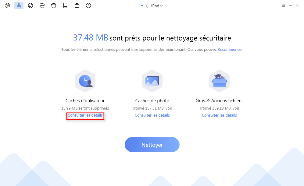 Consultez les détails pour choisir les fichiers temporaires - étape 2