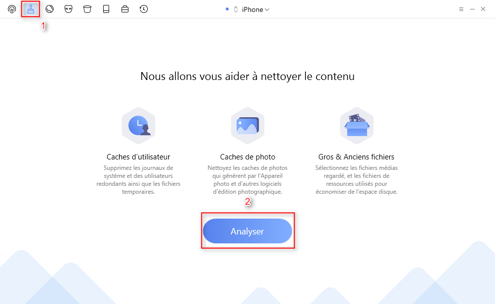 Trouver et supprimer de grandes vidéos de l'iPhone – étape 2