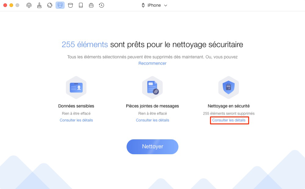 Supprimer définitivement les SMS sur l'iPhone – étape 2
