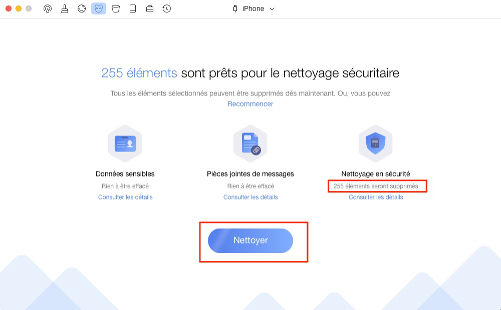 Effacer définitivement les SMS sur l'iPhone – étape 4