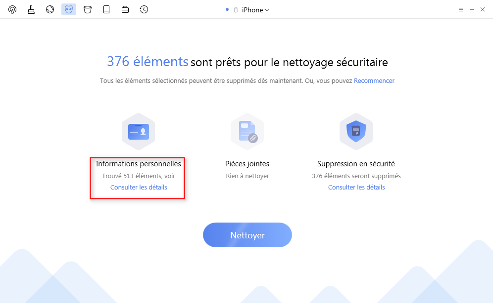 Supprimer les messages sur iPhone 7 – étape 2