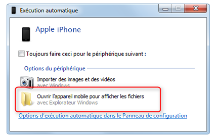 Fenêtre d'exécution automatique