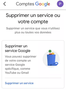 Supprimer le service Gmail