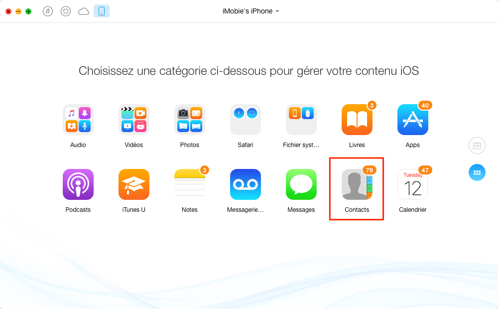 Effacer tous les contacts sur iPhone iPad - étape 2