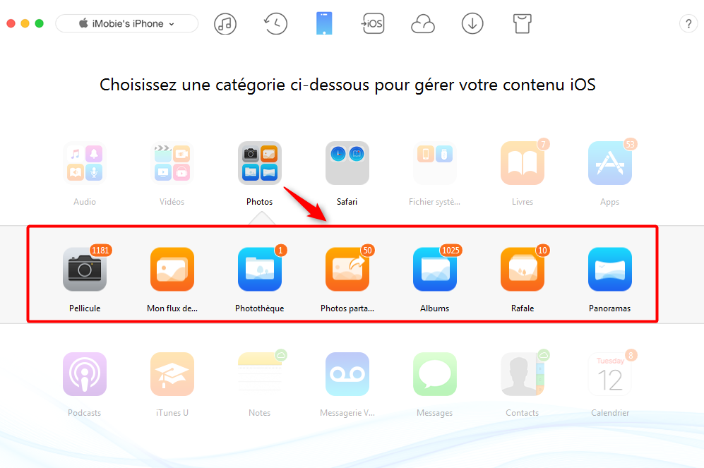Effacer toutes les photos iPhone – étape 1