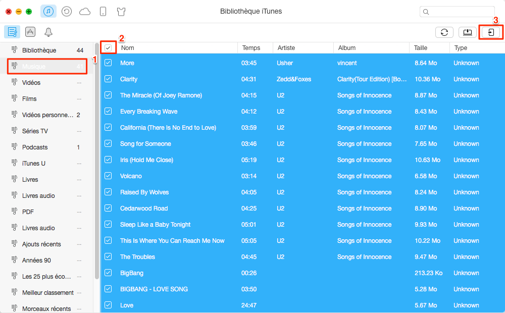 Comment transférer la bibliothèque iTunes vers iPhone 6/6s – étape 2
