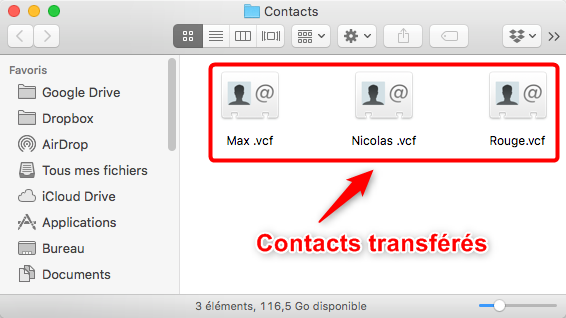 Importer les contacts iPhone vers Mac – étape 4