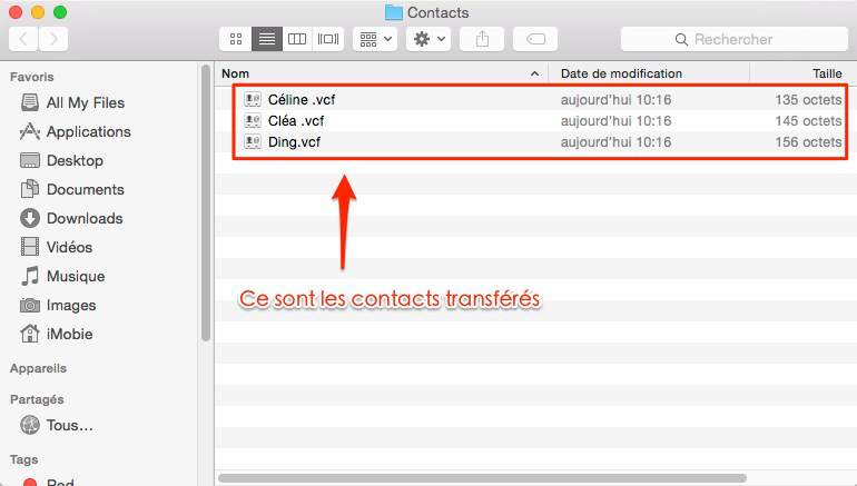 Importer les contacts iPhone vers Mac – étape 4