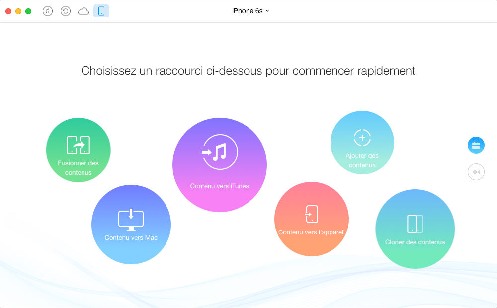 Transférer des données iPhone 6s vers Mac directement - étape 1