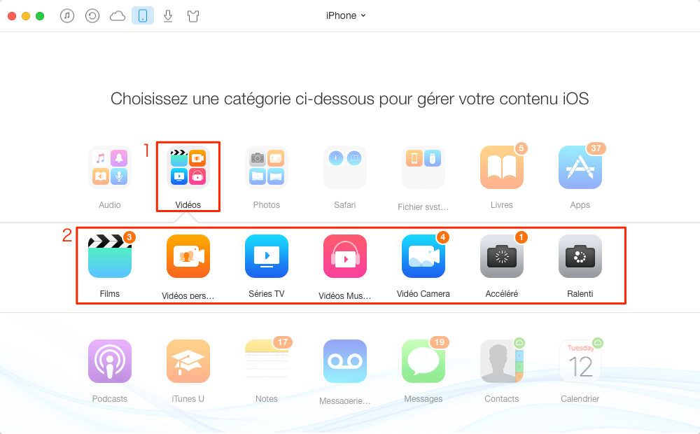 Comment transférer les vidéos d'ordinateur vers iPhone 7 – étape 2