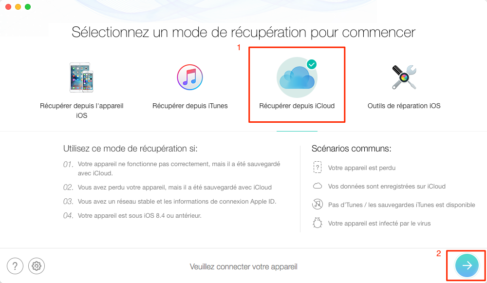 Comment télécharger la sauvegarde iCloud sur ordinateur- étape 1