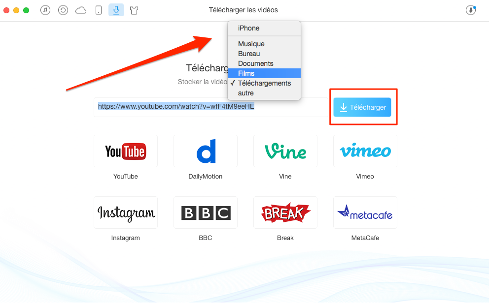 Télécharger une vidéo sur Internet – étape 3