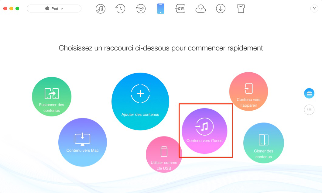 Comment transférer musique iPod vers iTunes – étape 1