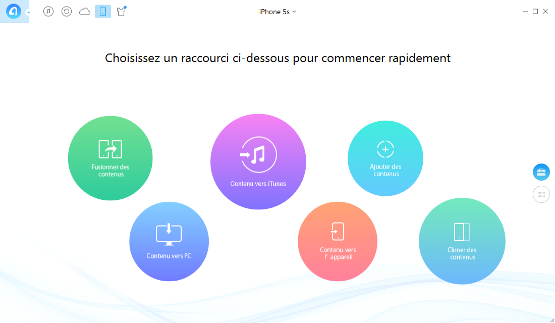 Transférer de la musique iPhone 5s vers PC – étape 1