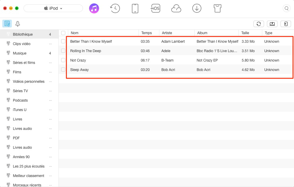 transférer la musique iphone à itunes pc installer