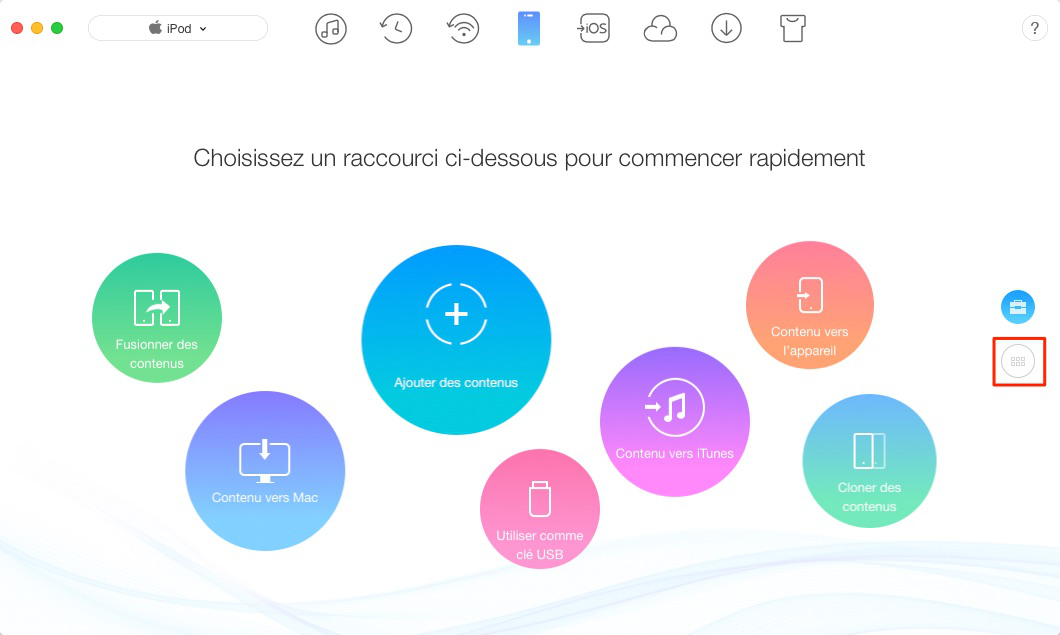 Transférer de la musique vers l'iPod sans la sync d'iTunes – étape 1