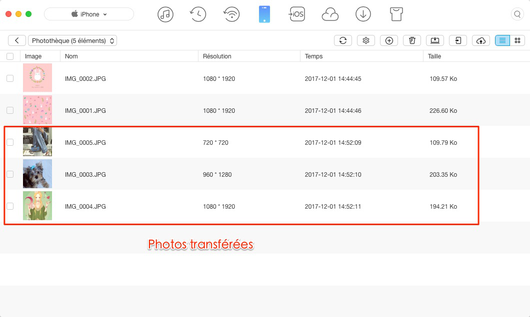 Gérer les photos sur votre iPhone