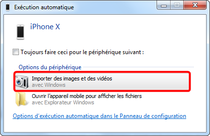 Importer les fichiers PC vers iPhone