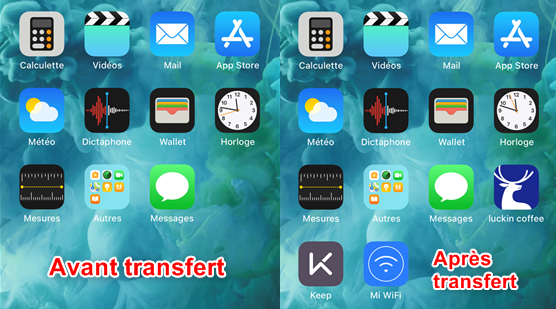 Comment transférer les Apps entre iPhone – étape 4