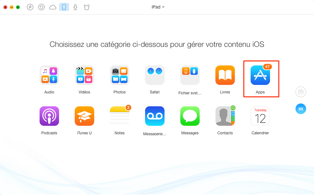 Envoyer les applications iPad vers iPhone – étape 2
